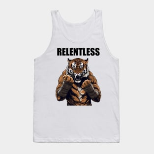 Relentless Motivational Tiger Boxer Gift Tank Top